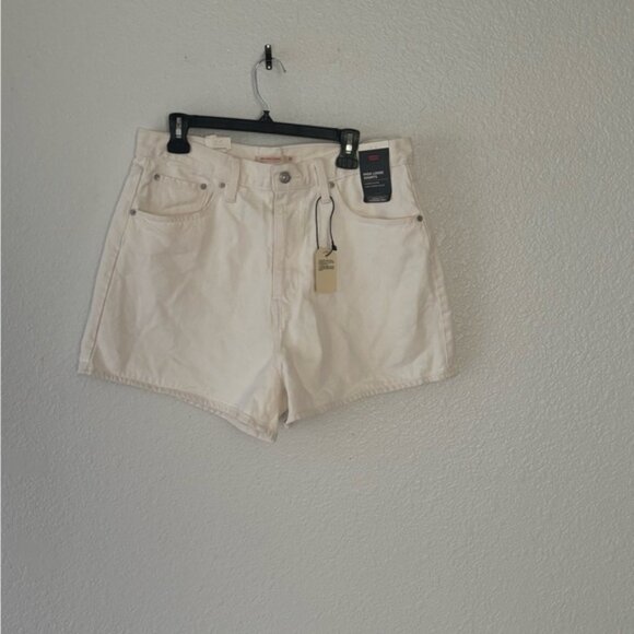 Levi's White Jean Shorts High-Waisted Relaxed Fit - Picture 1 of 4